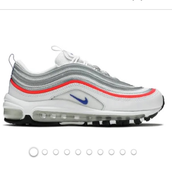 Nike Shoes - Nike Airmax 97 women’s ESS silver Flash Crimson blue